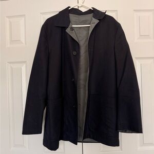 Canali Black Trench Coat - men's: excellent condition.